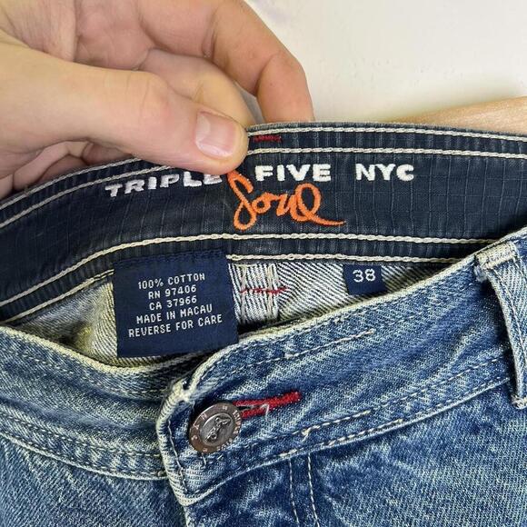 Men's T56 Triple Five Soul Denim Shorts - Classic Blue 90s - Picture 8 of 8